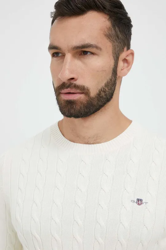 beżowy Gant sweter bawełniany