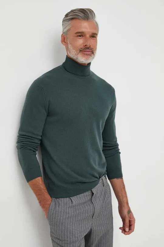 zielony United Colors of Benetton sweter wełniany Męski