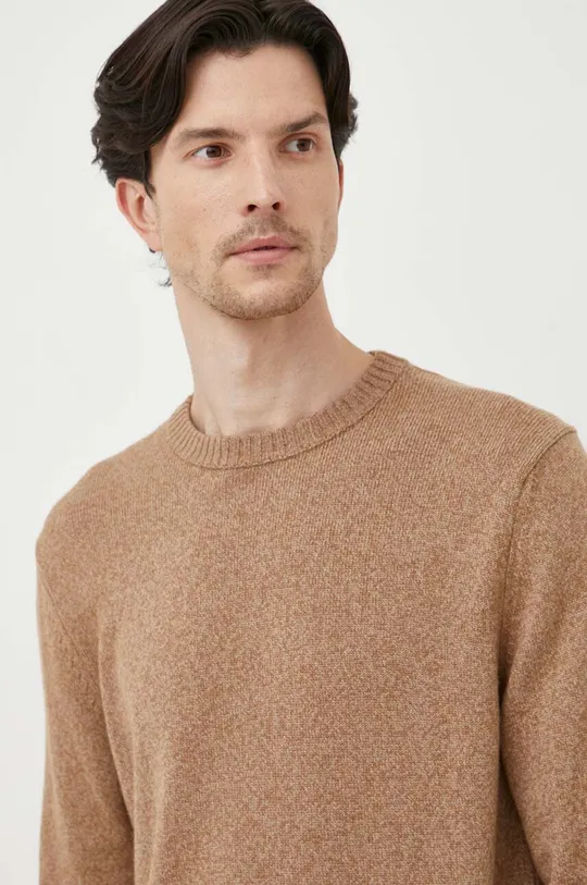barna United Colors of Benetton gyapjúkeverék pulóver