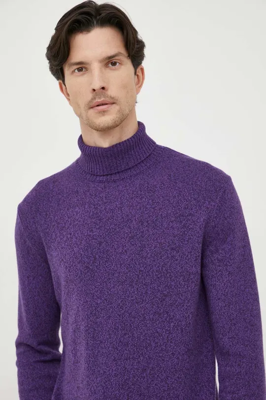fioletowy United Colors of Benetton sweter z domieszką wełny Męski