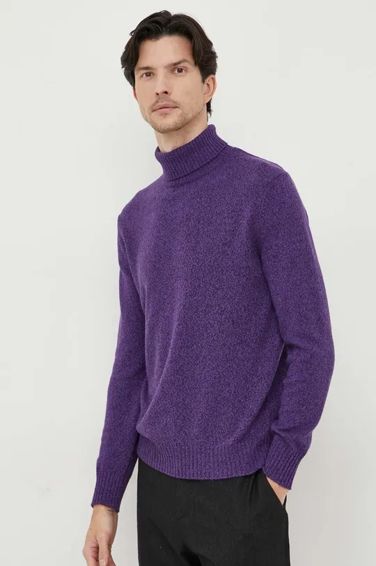 lila United Colors of Benetton gyapjúkeverék pulóver