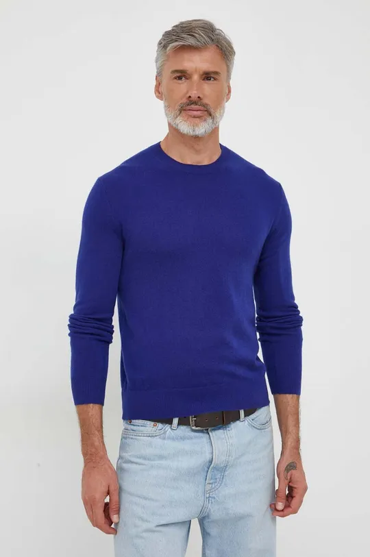 modrá Kašmírový sveter United Colors of Benetton Pánsky