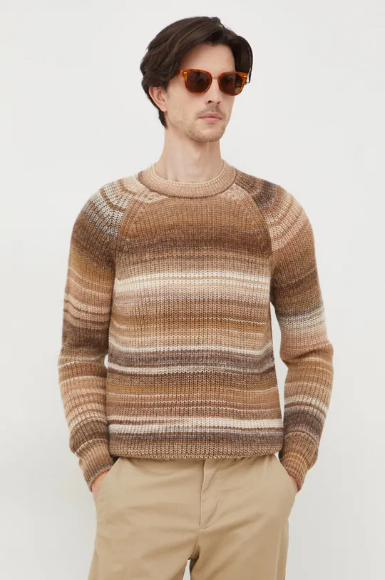 smeđa Vuneni pulover United Colors of Benetton Muški