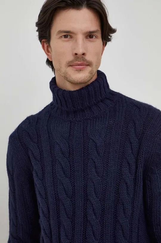 sötétkék United Colors of Benetton gyapjúkeverék pulóver