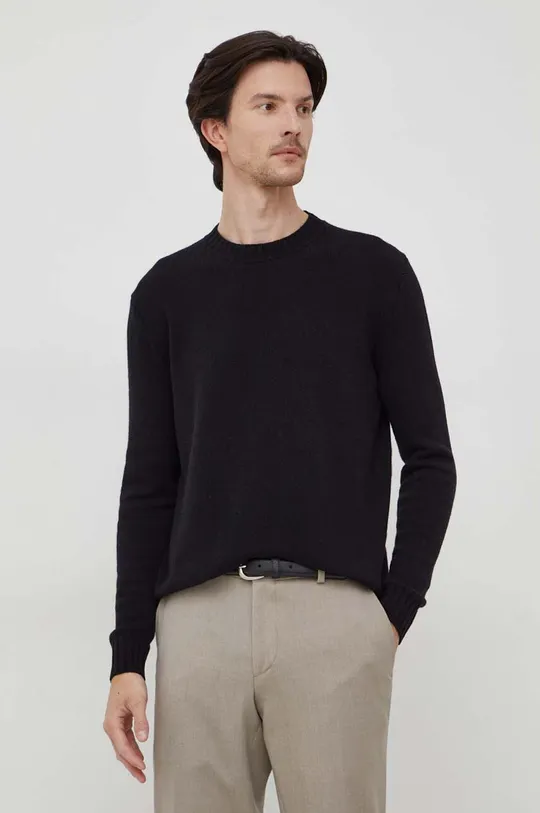 czarny Sisley sweter wełniany Męski