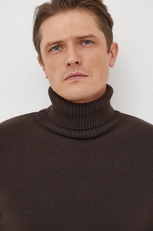 brązowy Sisley sweter wełniany