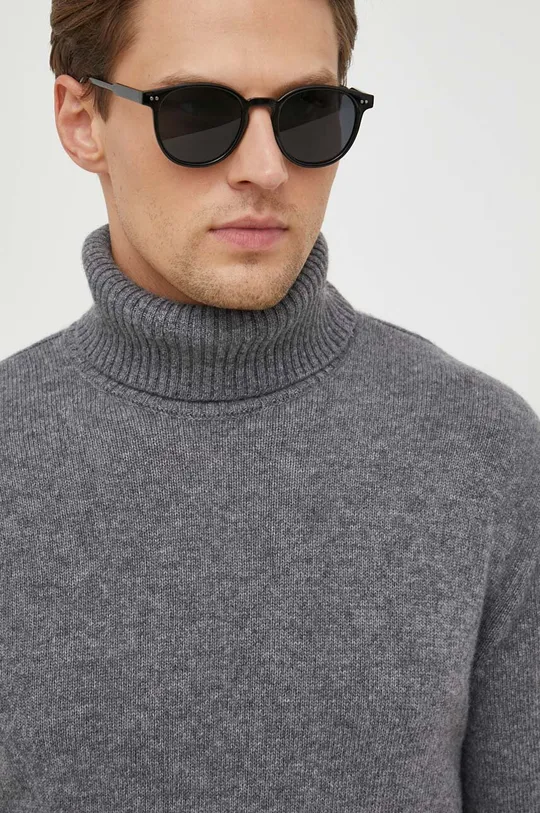 szary Sisley sweter wełniany