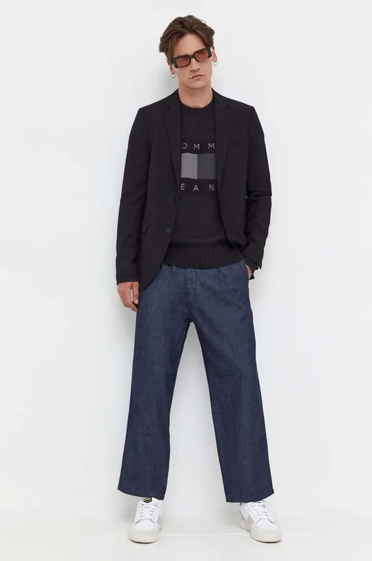 Бавовняний светр Tommy Jeans чорний