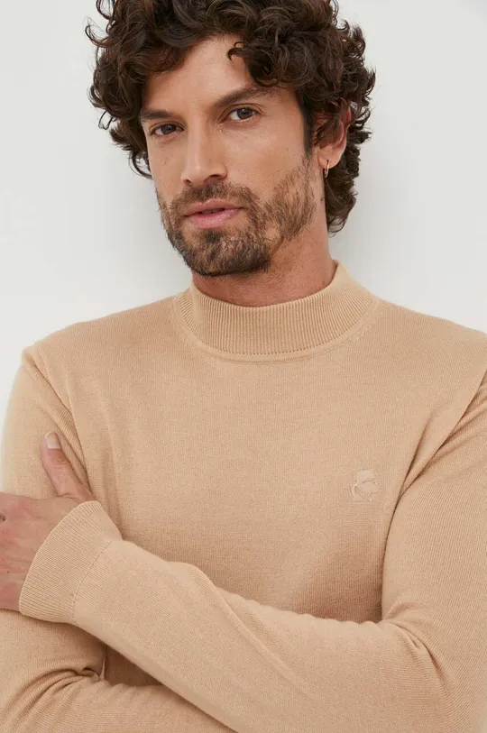 beżowy Karl Lagerfeld sweter wełniany Męski
