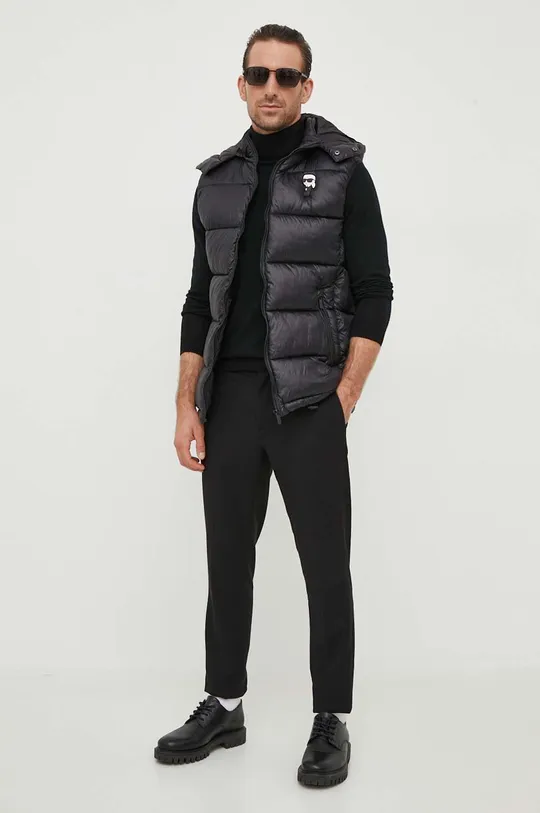 Vlnený sveter Karl Lagerfeld čierna