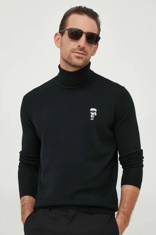fekete Karl Lagerfeld gyapjú pulóver