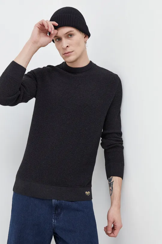 czarny Superdry sweter bawełniany Męski
