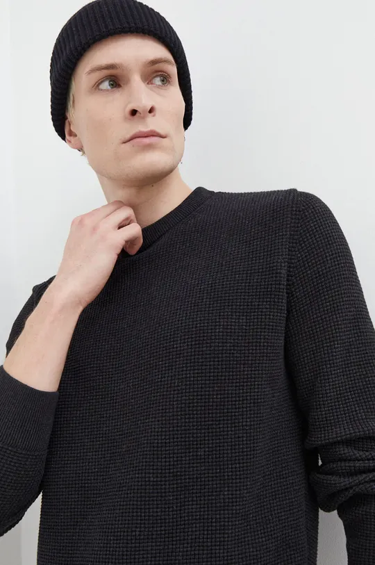 Pamučni pulover Superdry crna