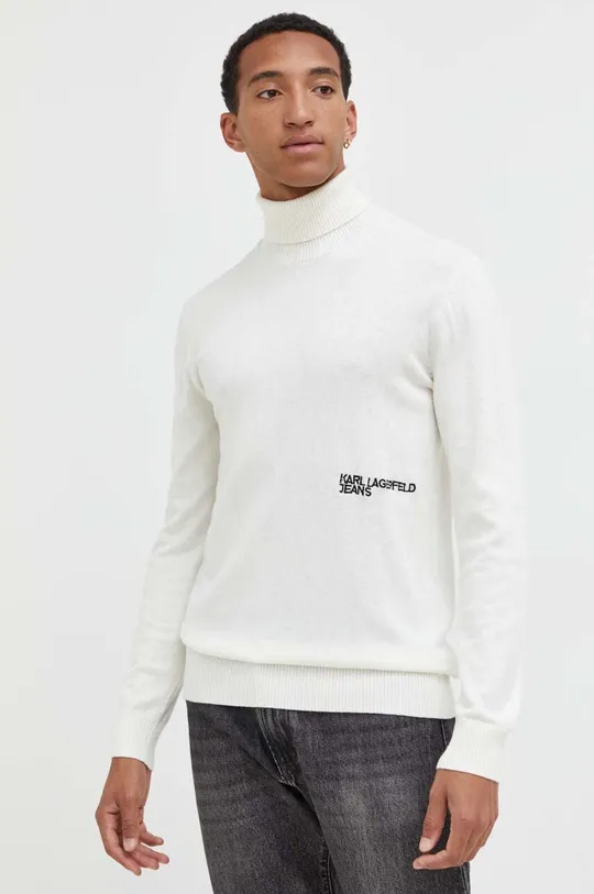 beżowy Karl Lagerfeld Jeans sweter z domieszką wełny