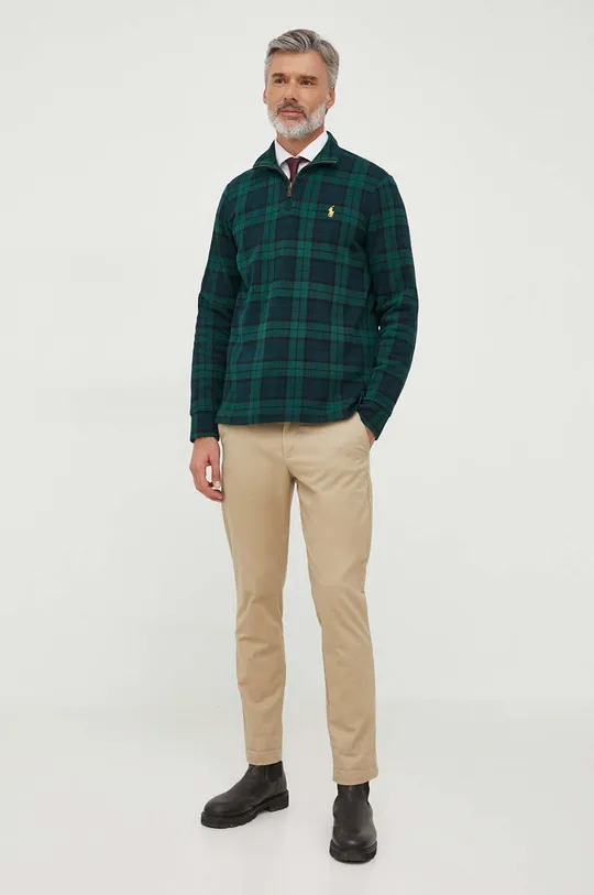 Βαμβακερή μπλούζα Polo Ralph Lauren πράσινο