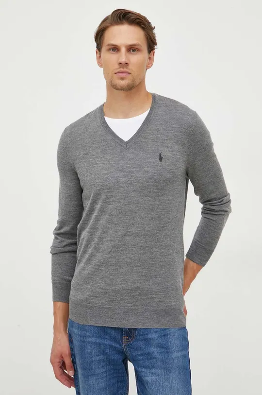 sivá Vlnený sveter Polo Ralph Lauren Pánsky