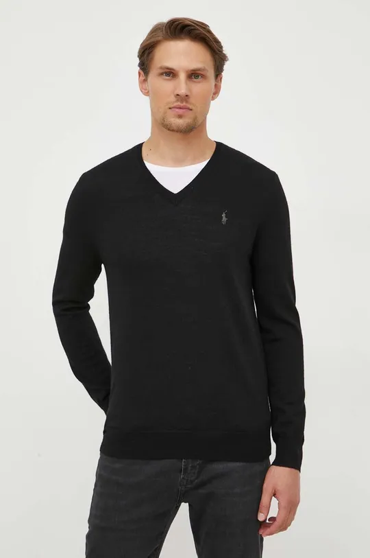 fekete Polo Ralph Lauren gyapjú pulóver Férfi