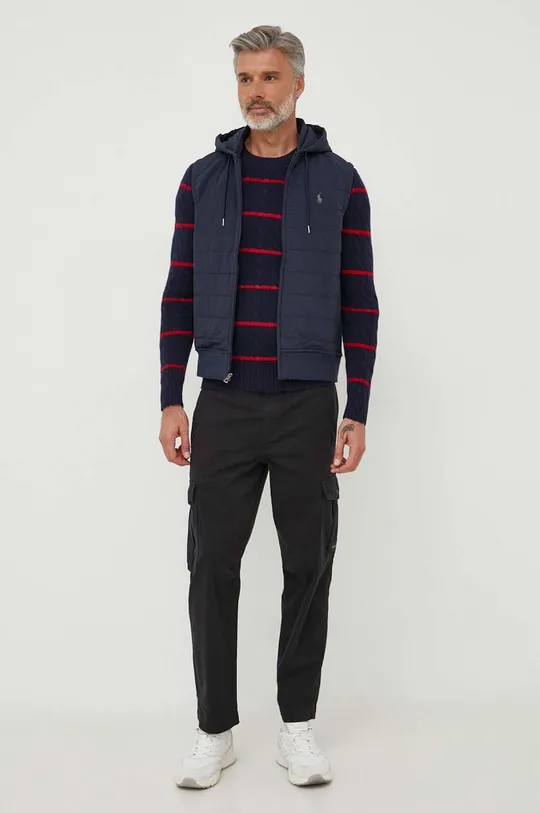 Polo Ralph Lauren gyapjú pulóver sötétkék
