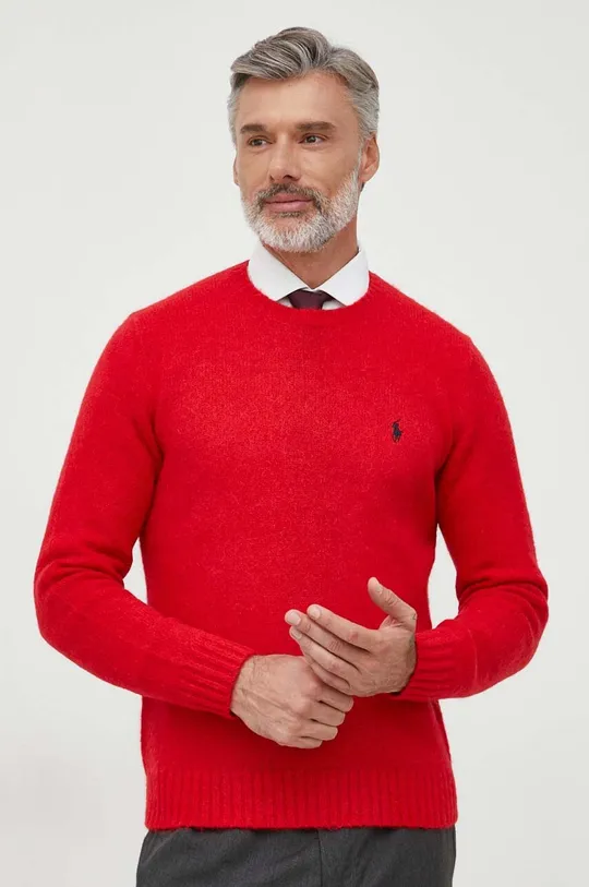 κόκκινο Μάλλινο πουλόβερ Polo Ralph Lauren Ανδρικά