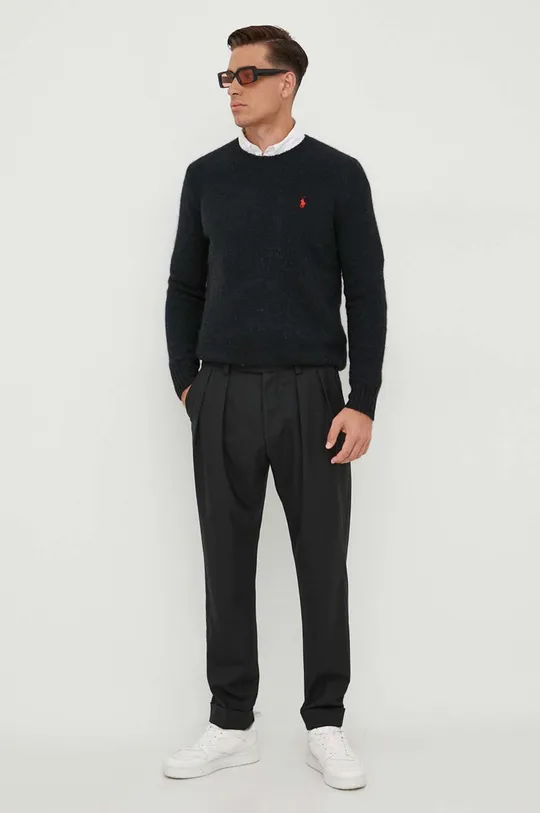 Polo Ralph Lauren gyapjú pulóver fekete