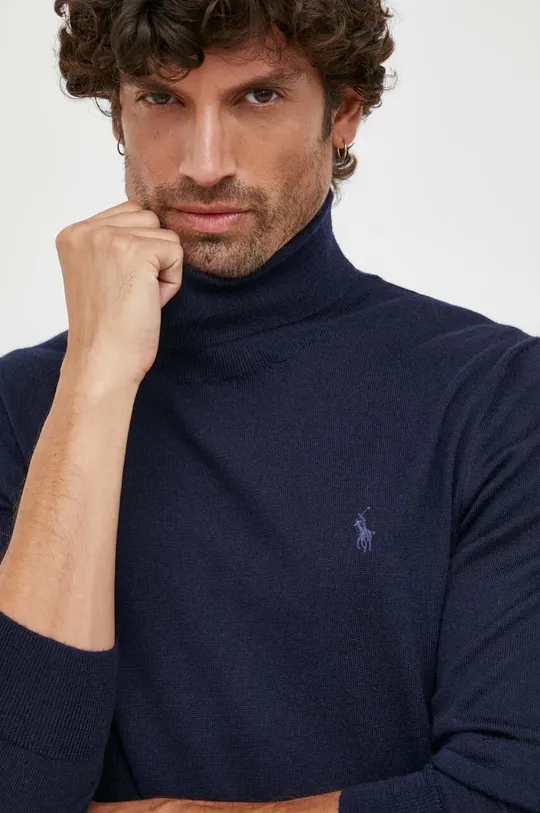 тёмно-синий Шерстяной свитер Polo Ralph Lauren Мужской