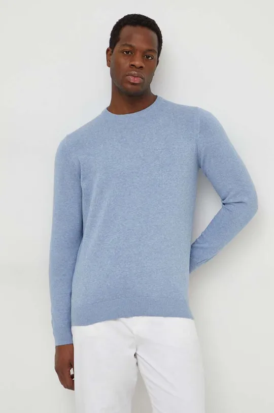 modra Bombažen pulover Barbour Moški