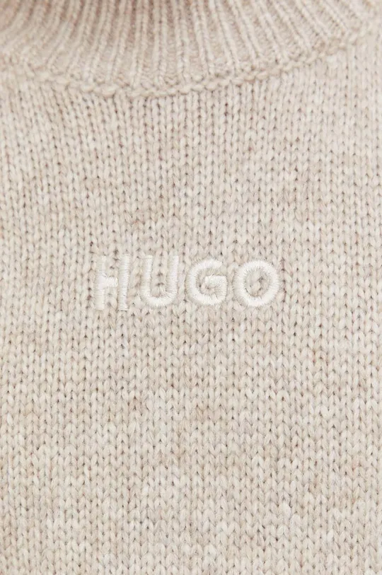 бежевый Шерстяной свитер HUGO