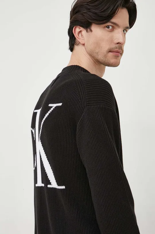 čierna Bavlnený sveter Calvin Klein Jeans Pánsky
