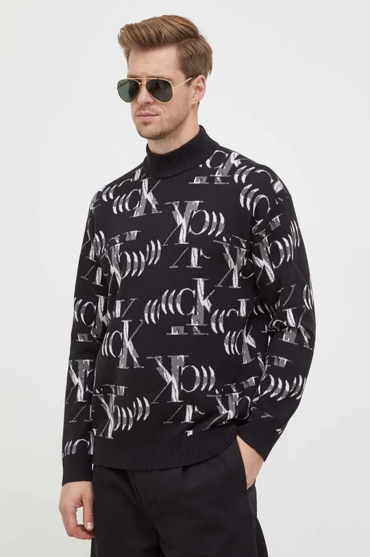 crna Pamučni pulover Calvin Klein Jeans Muški