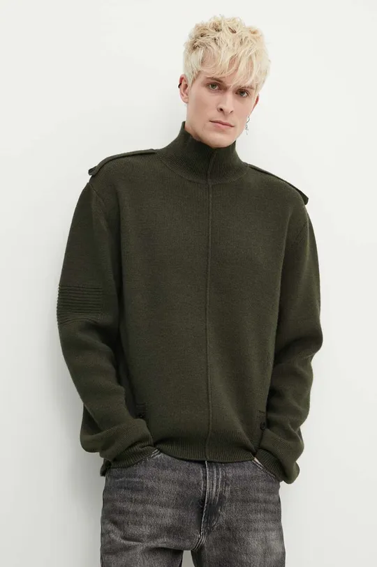 зелёный Шерстяной свитер A-COLD-WALL* UTILITY MOCK NECK KNIT Мужской