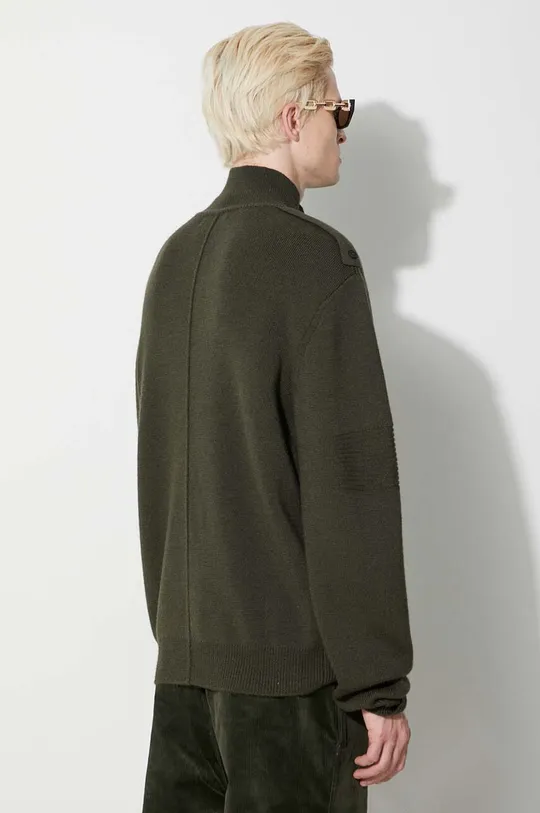 A-COLD-WALL* sweter wełniany UTILITY MOCK NECK KNIT zielony