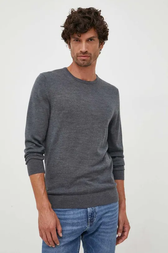 szürke Calvin Klein gyapjú pulóver