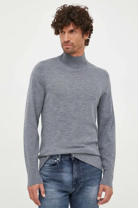 серый Шерстяной свитер Calvin Klein Мужской