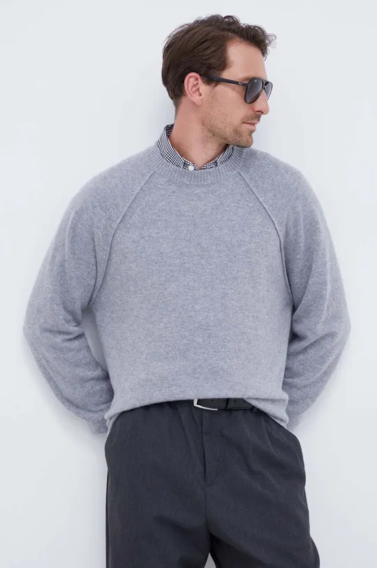 szürke Calvin Klein gyapjú pulóver