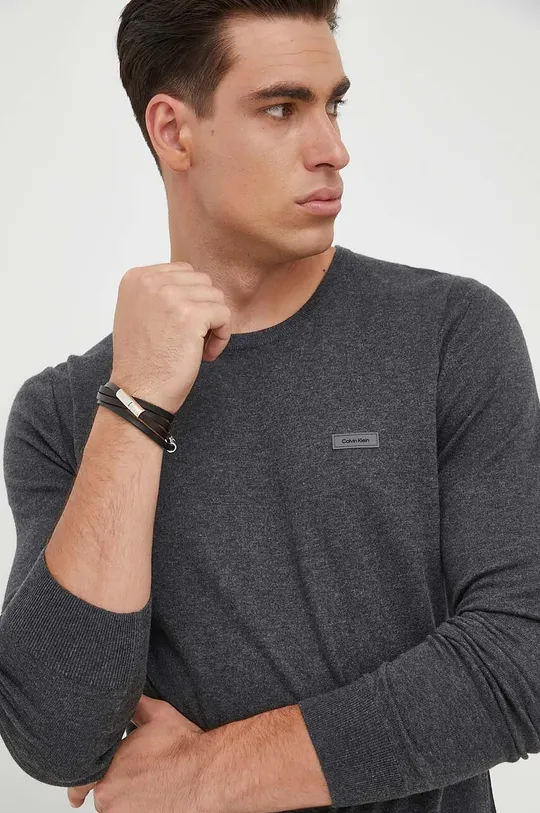 γκρί Ένα πουλόβερ σε μείγμα μεταξιού Calvin Klein Ανδρικά