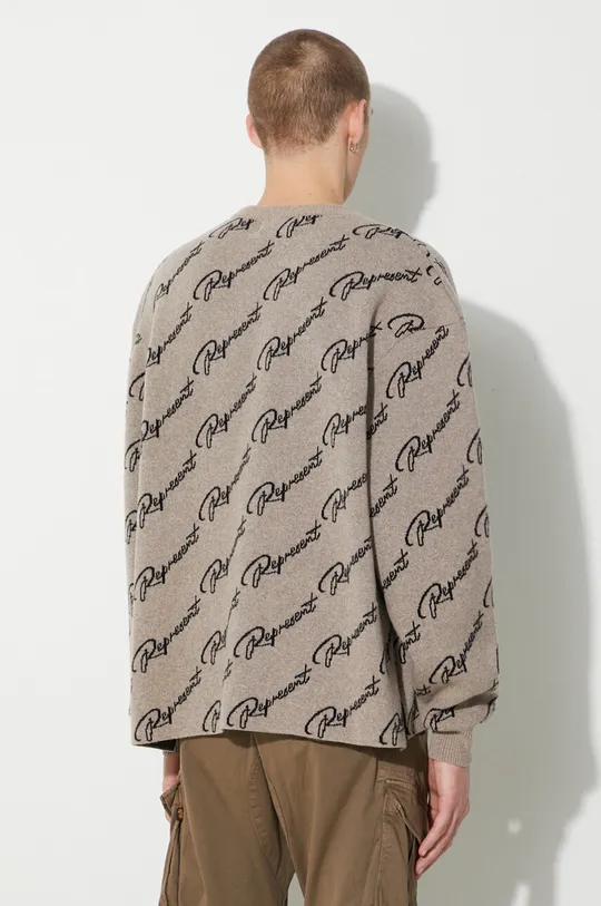 Represent maglione in lana Jaquard Sweater 100% Lana
