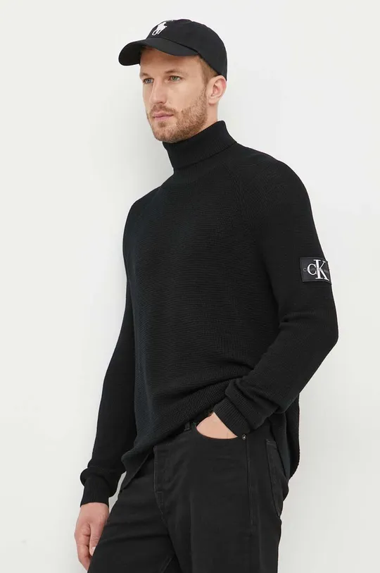 чёрный Шерстяной свитер Calvin Klein Jeans Мужской