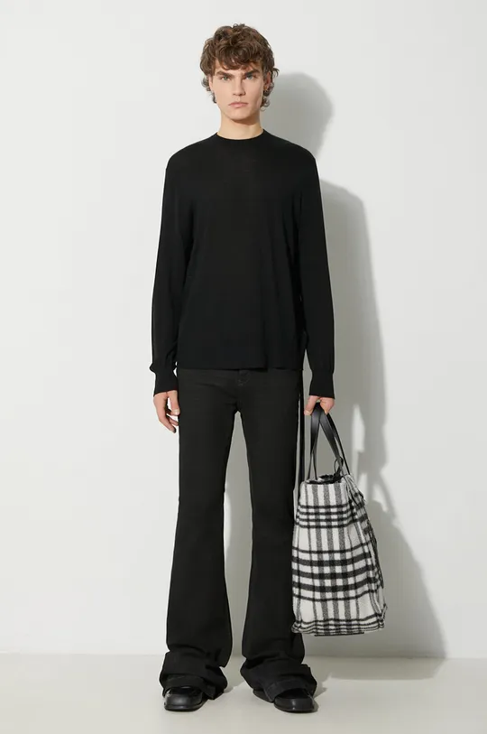 Neil Barett maglione in lana EVERYDAY SMALL BOLT WOOL nero