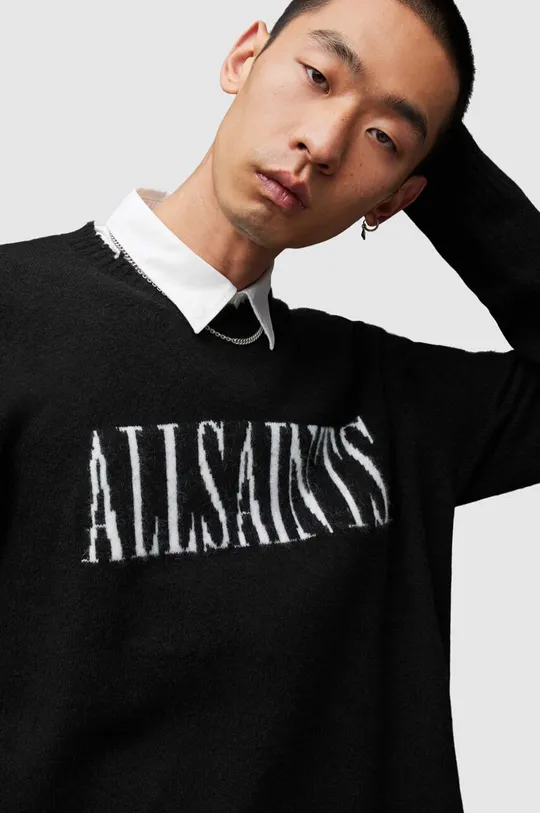 AllSaints sweter z domieszką wełny LUKA SAINTS czarny