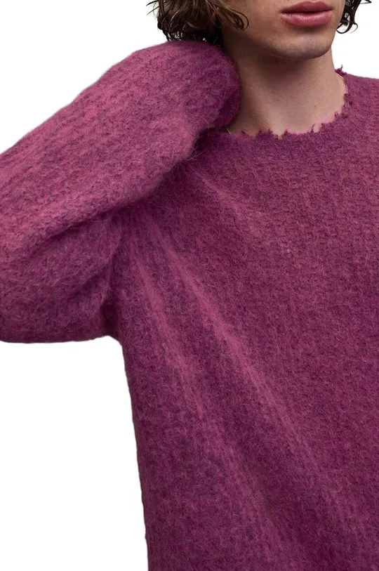rózsaszín AllSaints gyapjúkeverék pulóver Bleaker