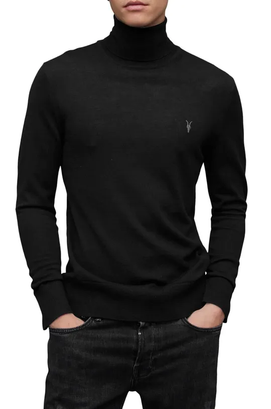 μαύρο Μάλλινο πουλόβερ AllSaints Mode Ανδρικά