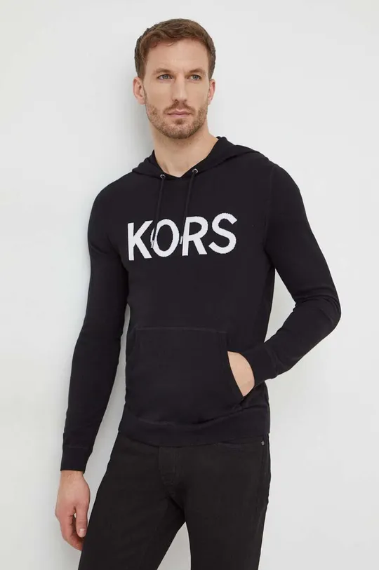 czarny Michael Kors sweter bawełniany Męski