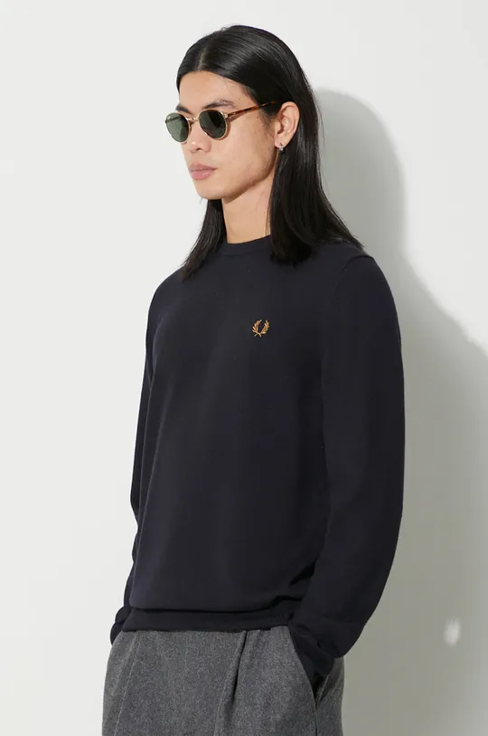 blu navy Fred Perry maglione in lana