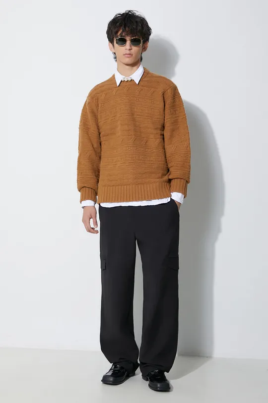 Ader Error maglione in lana Seltic Knit marrone