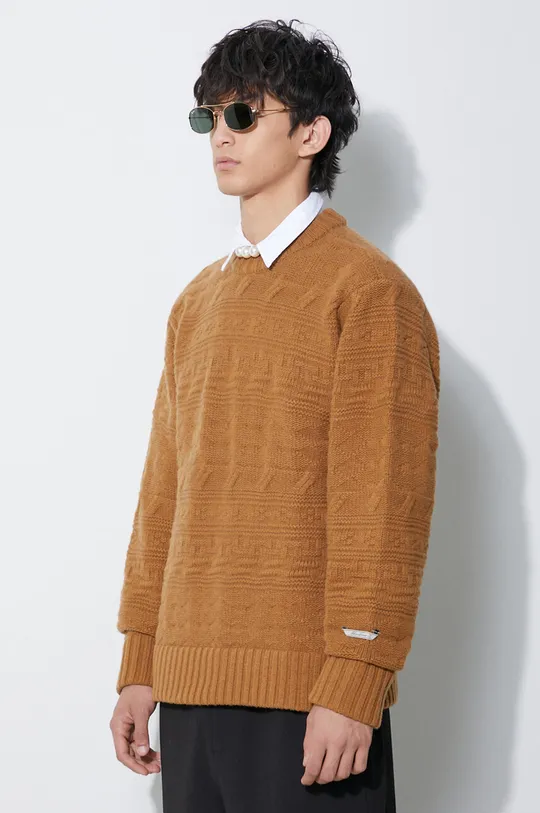 marrone Ader Error maglione in lana Seltic Knit