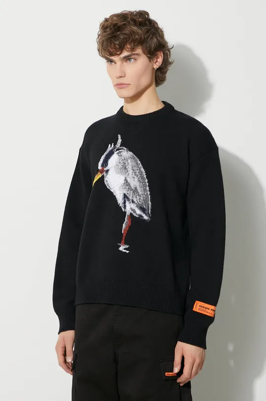 μαύρο Μάλλινο πουλόβερ Heron Preston Heron Bird Knit Crewneck