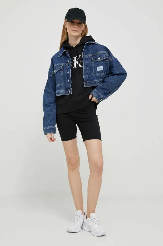Σορτς Calvin Klein Jeans μαύρο