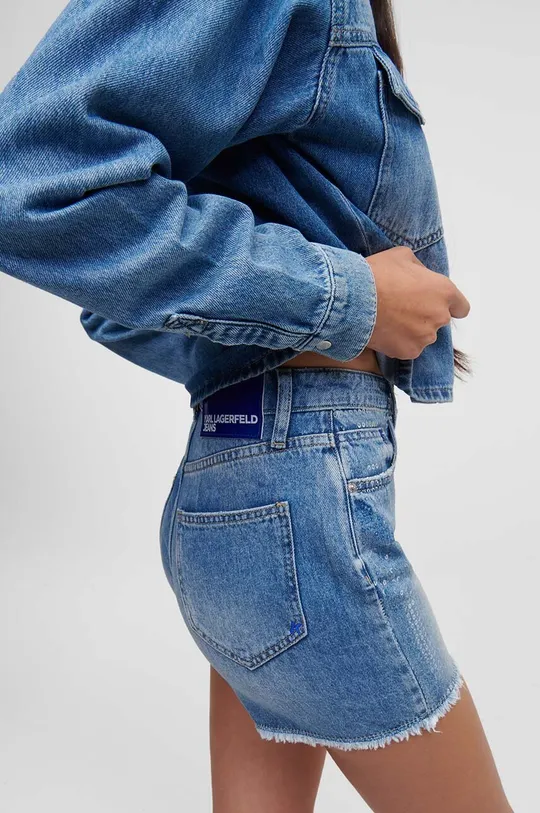 modrá Rifľové krátke nohavice Karl Lagerfeld Jeans