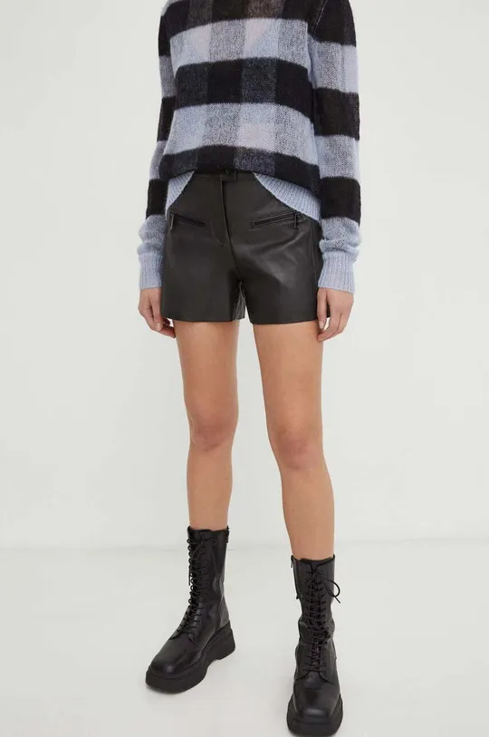 nero The Kooples shorts in pelle Donna