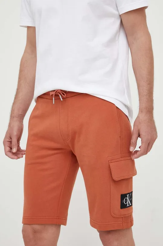оранжевый Хлопковые шорты Calvin Klein Jeans Мужской